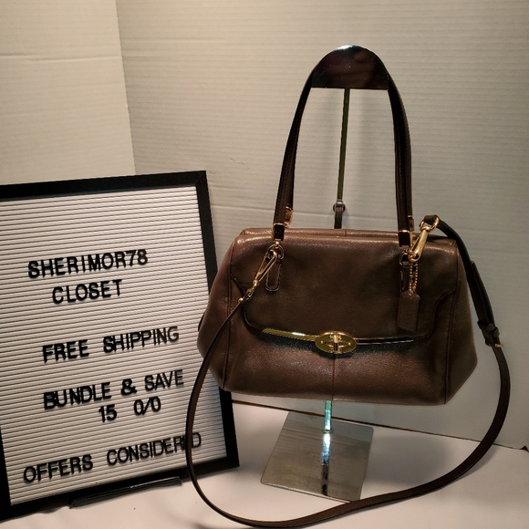 Coach Handbags - COACH MADISON LEATHER SATCHEL CROSSBODY